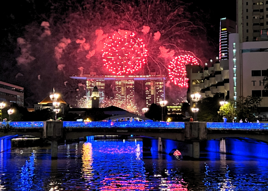 Singapore National Day practice Fireworks
