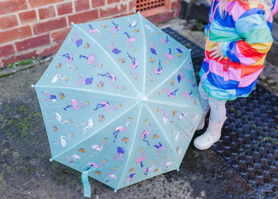 kids raincoats colour changing umbrella