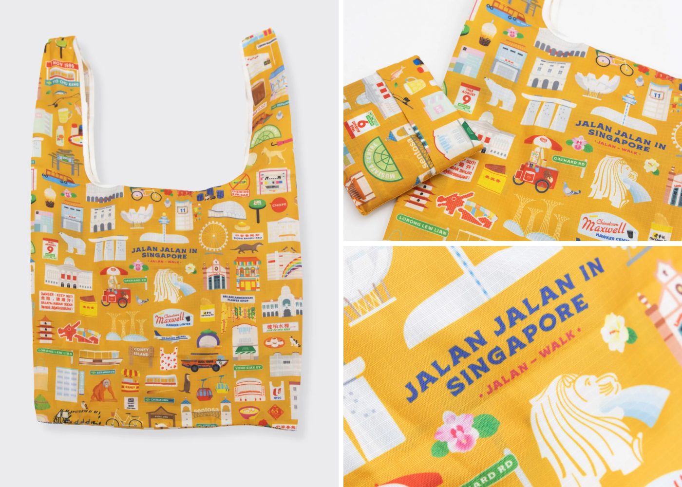 Souvenirs Singapore Lets Jalan Tote Bag
