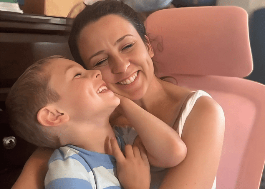 International Women's Day Ms Rachel and son