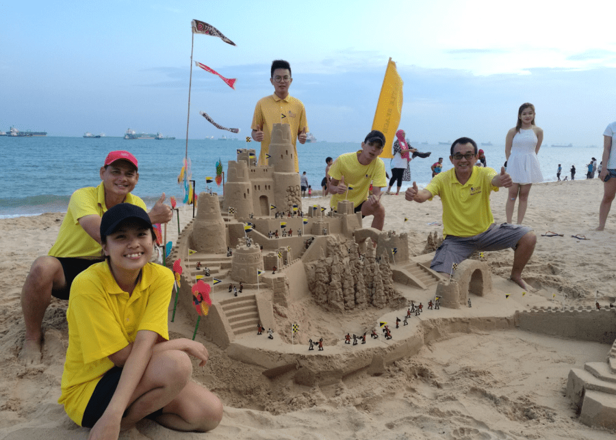 sandcastle building east coast park