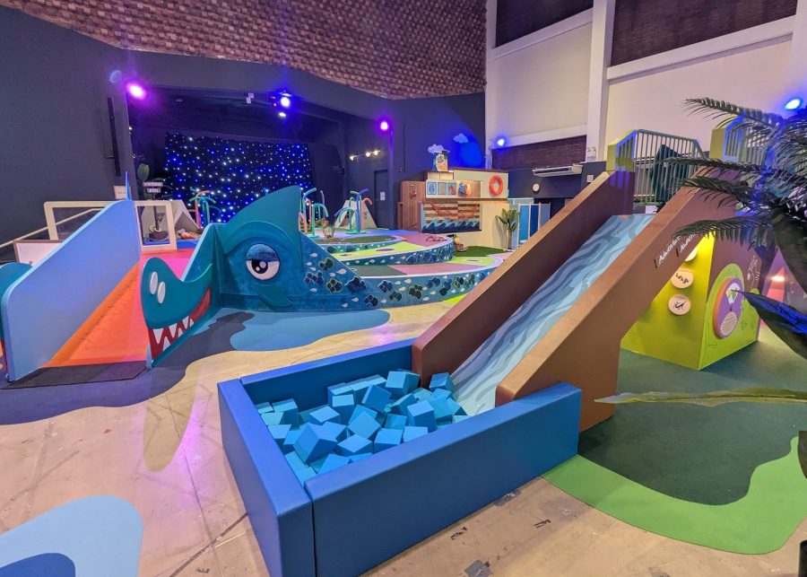 the artground goodman arts centre lost islands indoor playground slides