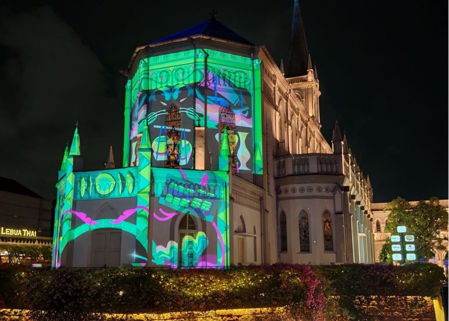projection mapping CHIJMES singapore night festival 2025