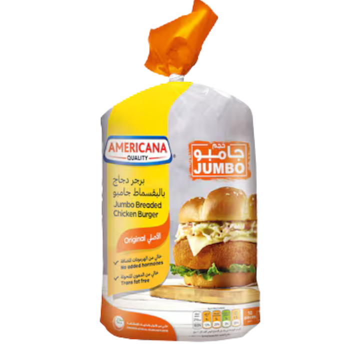 Americana Chicken Burger Jumbo Breaded 1Kg