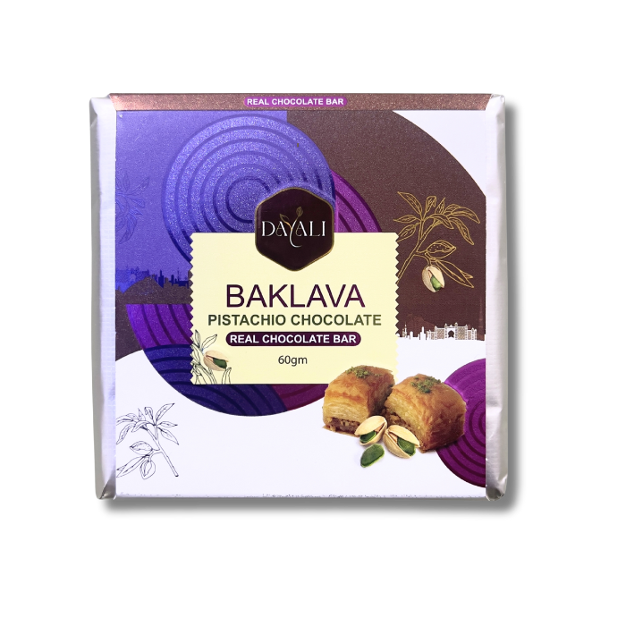 Dayali Baklava Pistachio Real Chocolate Bar 