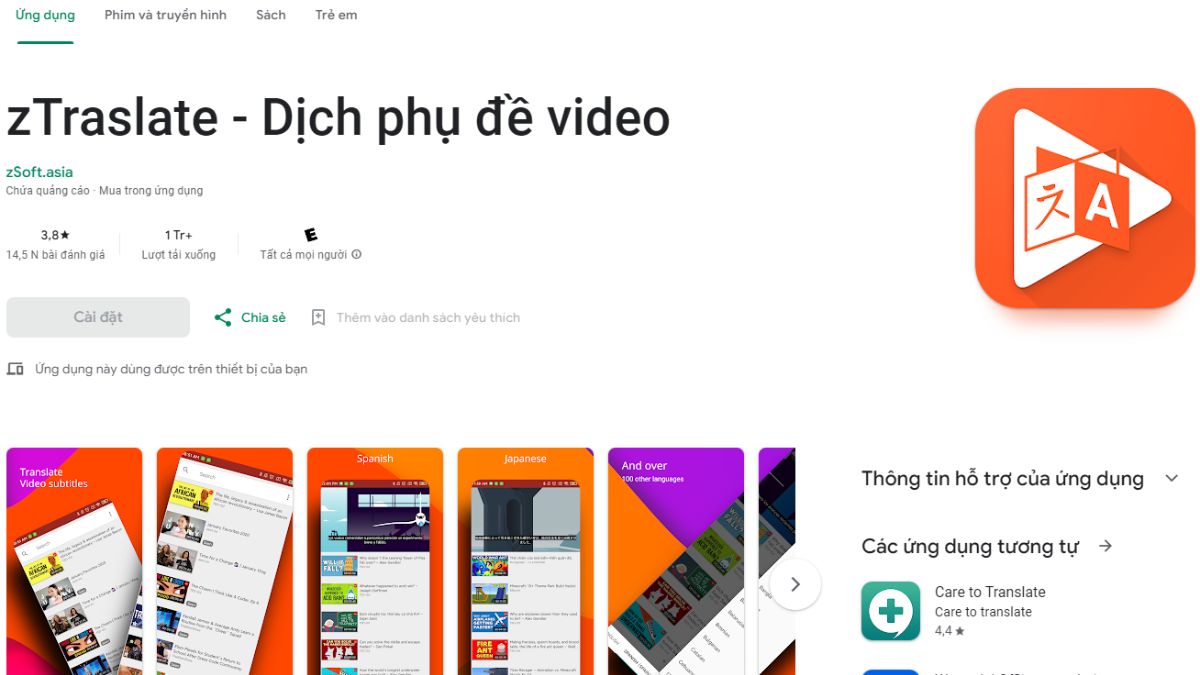 app dịch video tiếng Trung sang tiếng Việt bằng zTraslate