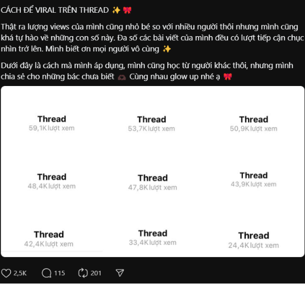 Cách để lên xu hướng Threads