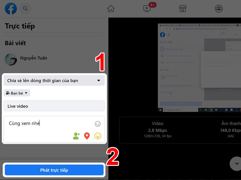Cách livestream Facebook bằng OBS Studio trên máy tính 11
