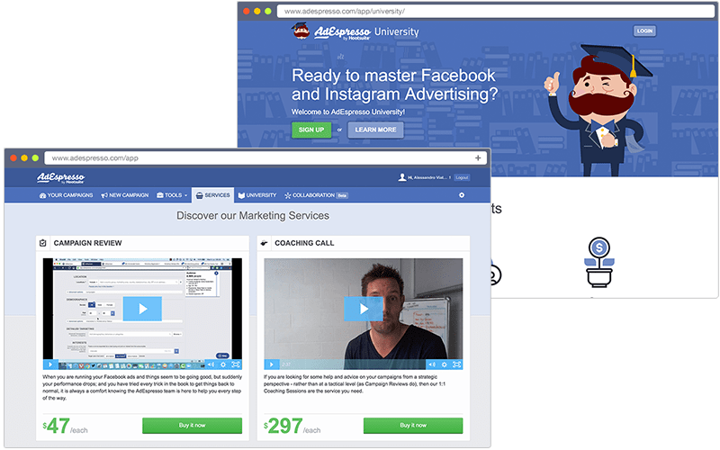 Tool Spy Ads facebook AdEspresso