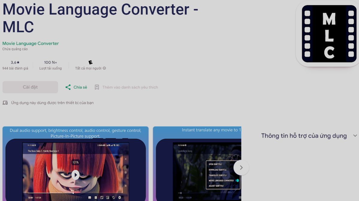ứng dụng dịch video tiếng Trung sang tiếng ViệtMovie Language Converter 