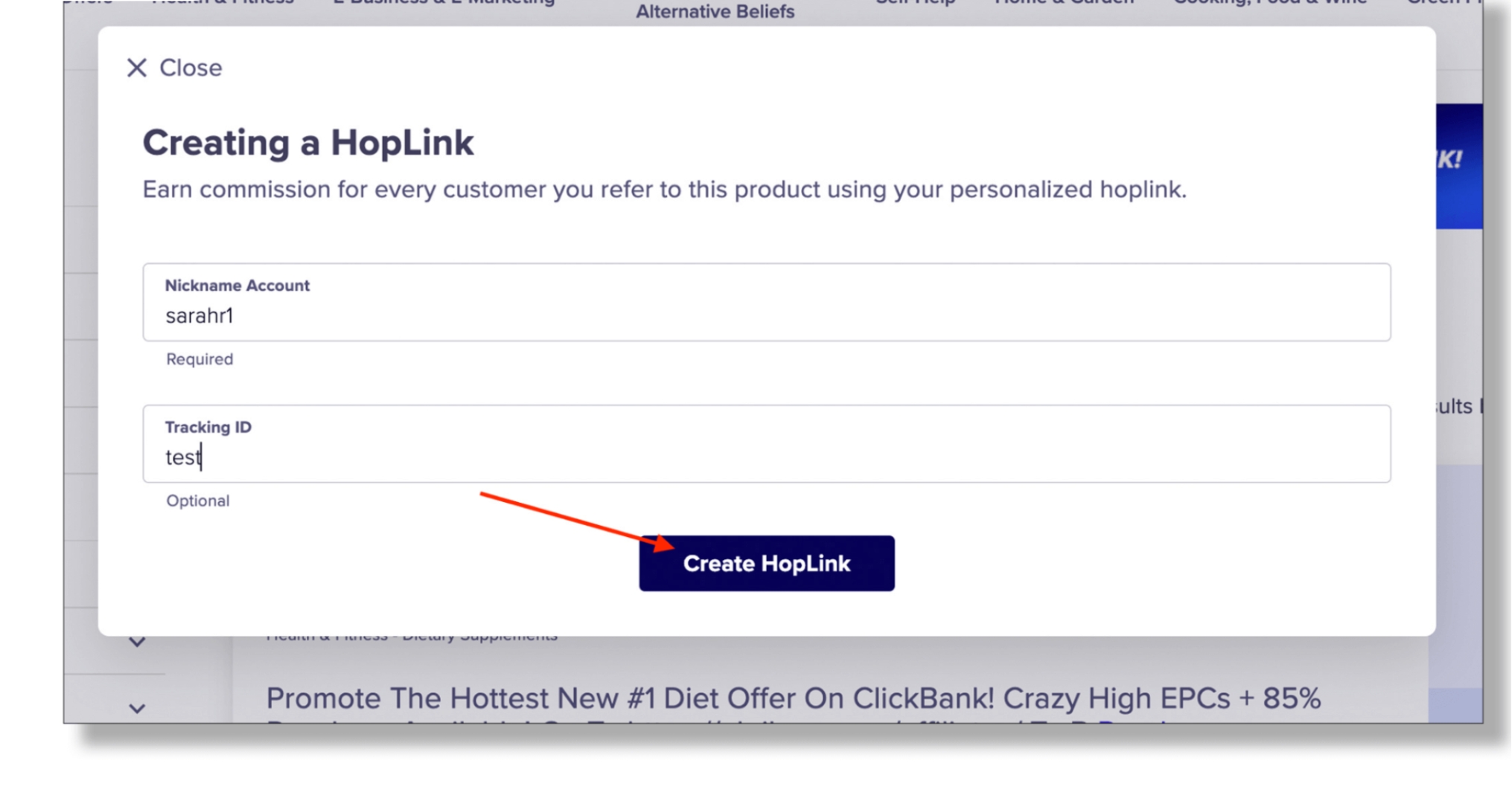 Cách lấy link Affiliate sản phẩm trên ClickBank 1