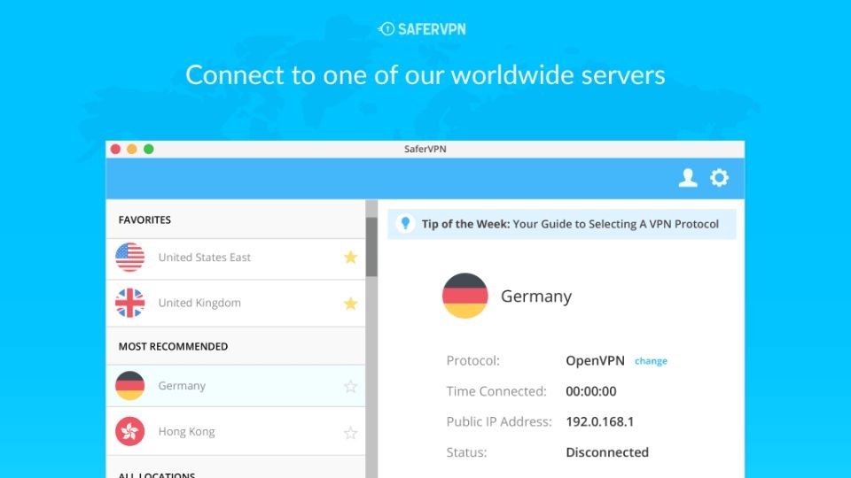 Phần mềm fake ip chrome Safer VPN