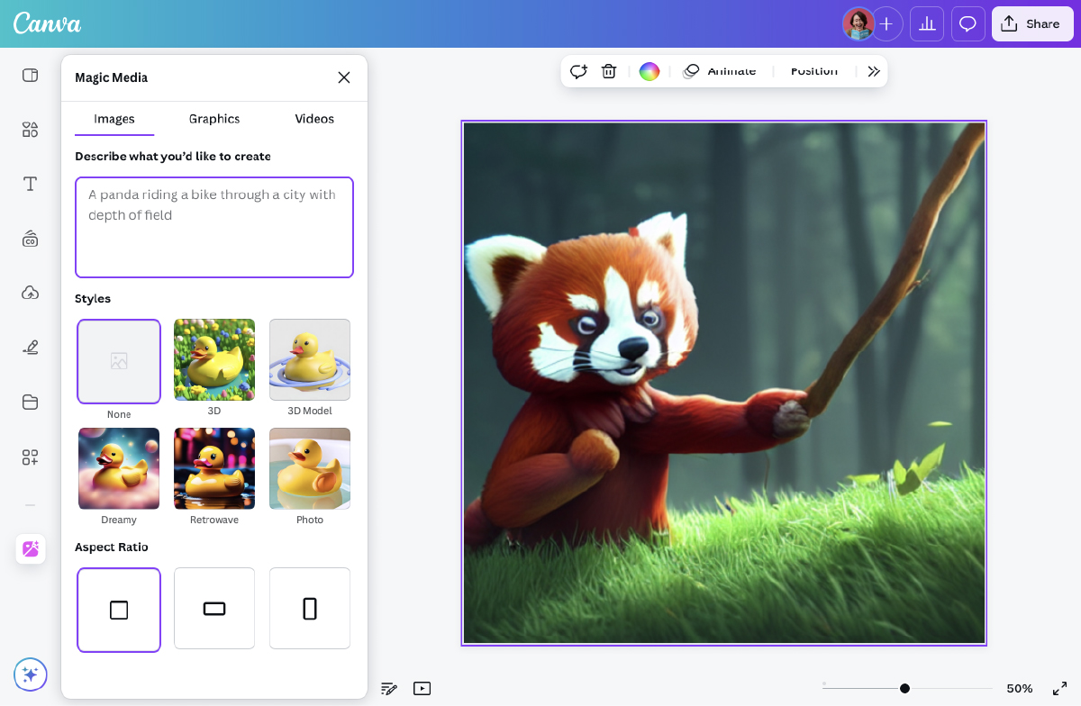 công cụ tạo ảnh AI miễn phí - canva