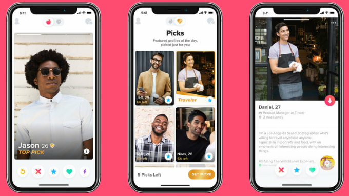 Các tính năng trên tinder