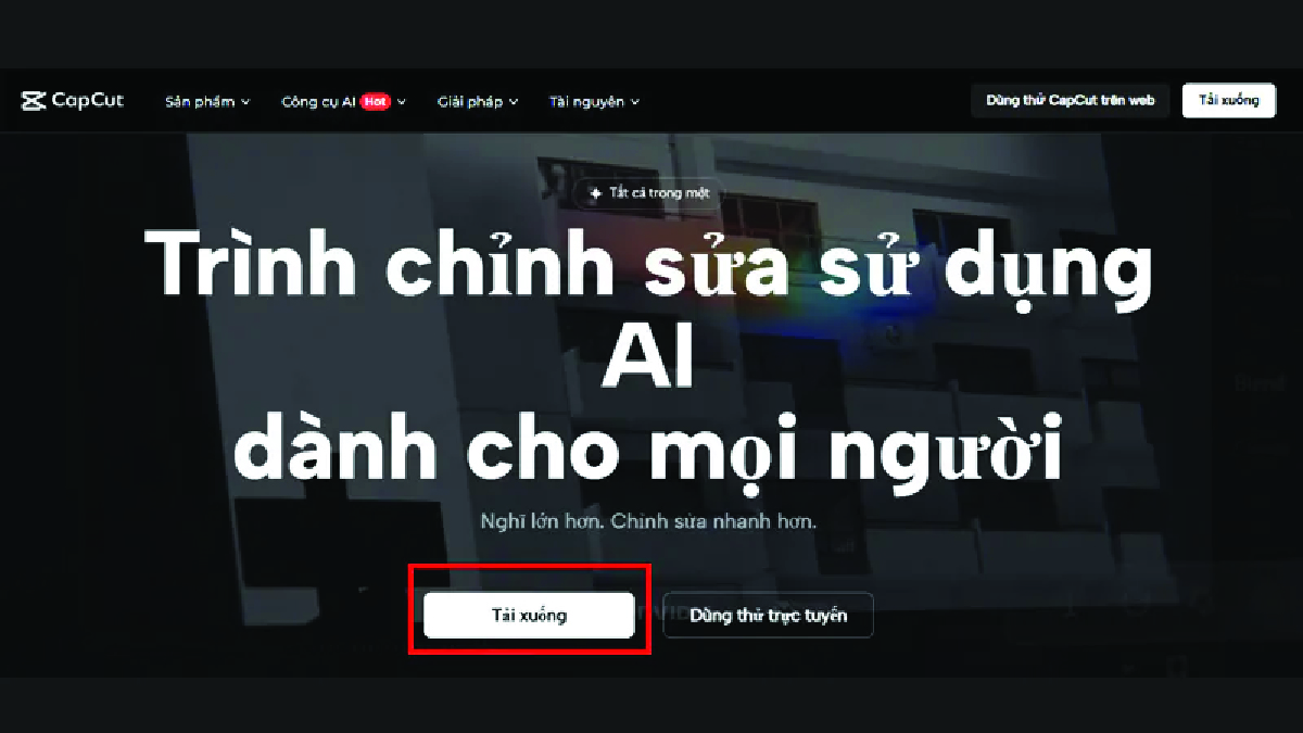 tải xuống ứng dụng capcut PC