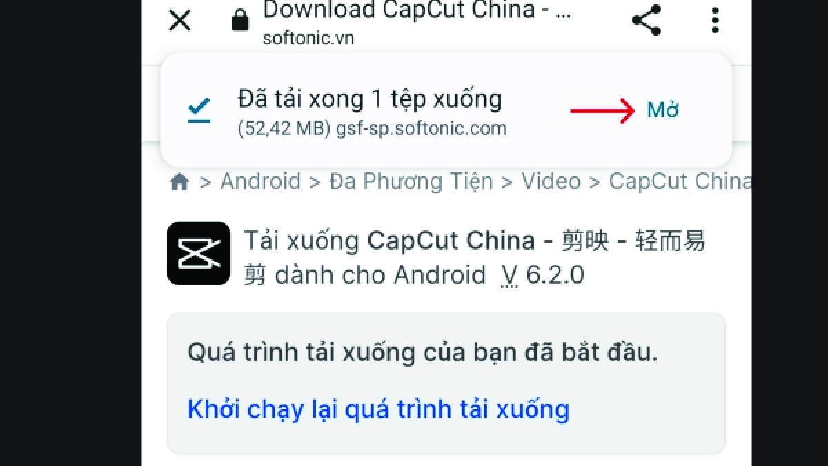 Chọn vào nút màu cam để tải ứng dụng