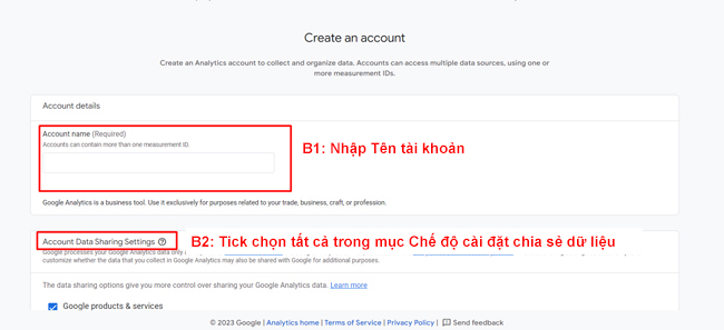 đăng ký tài khoản google analytic 2