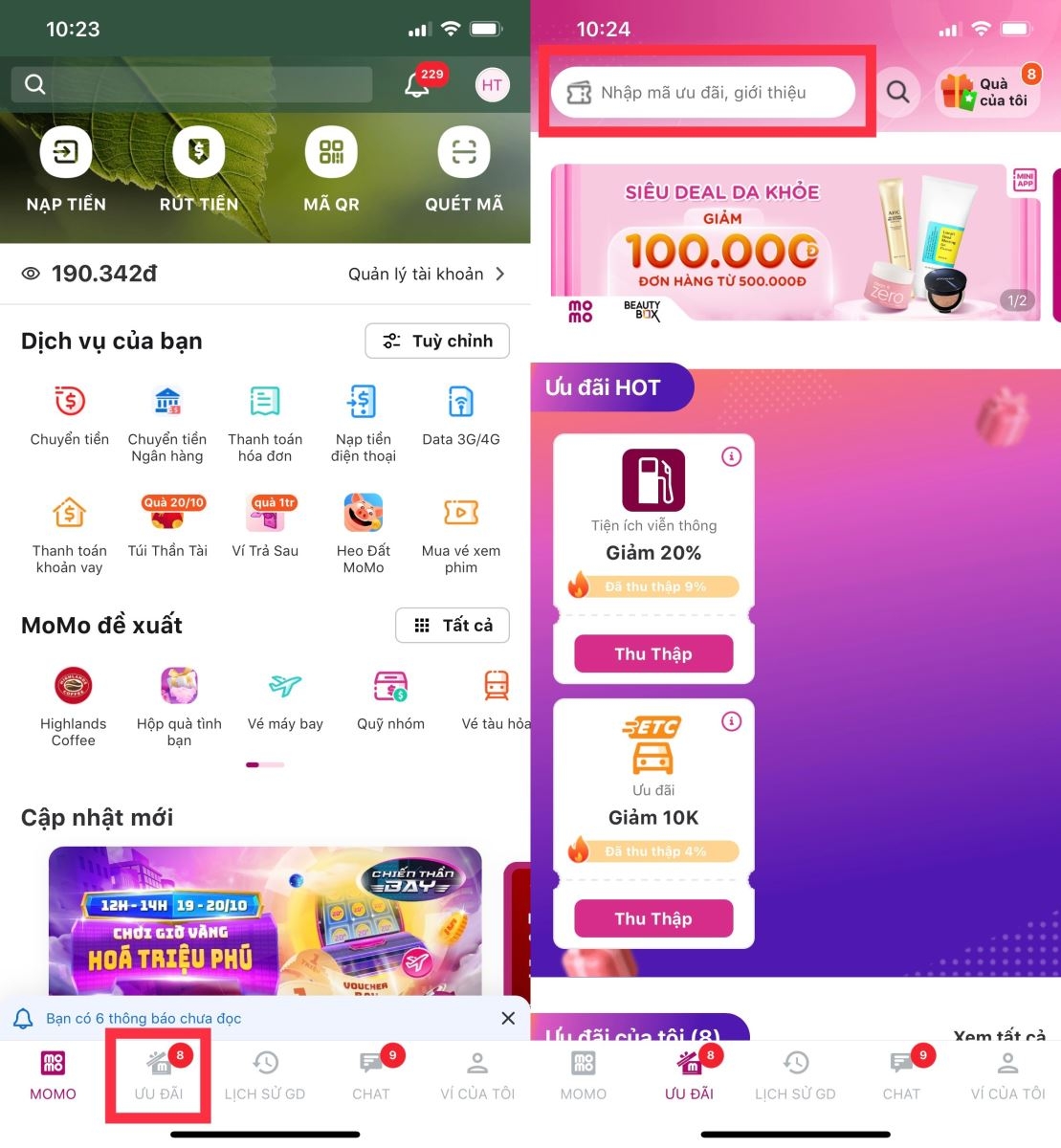 Cách nhập mã MoMo kiếm tiền