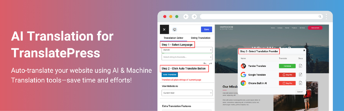 công cụ ai dịch thuật - TranslatePress