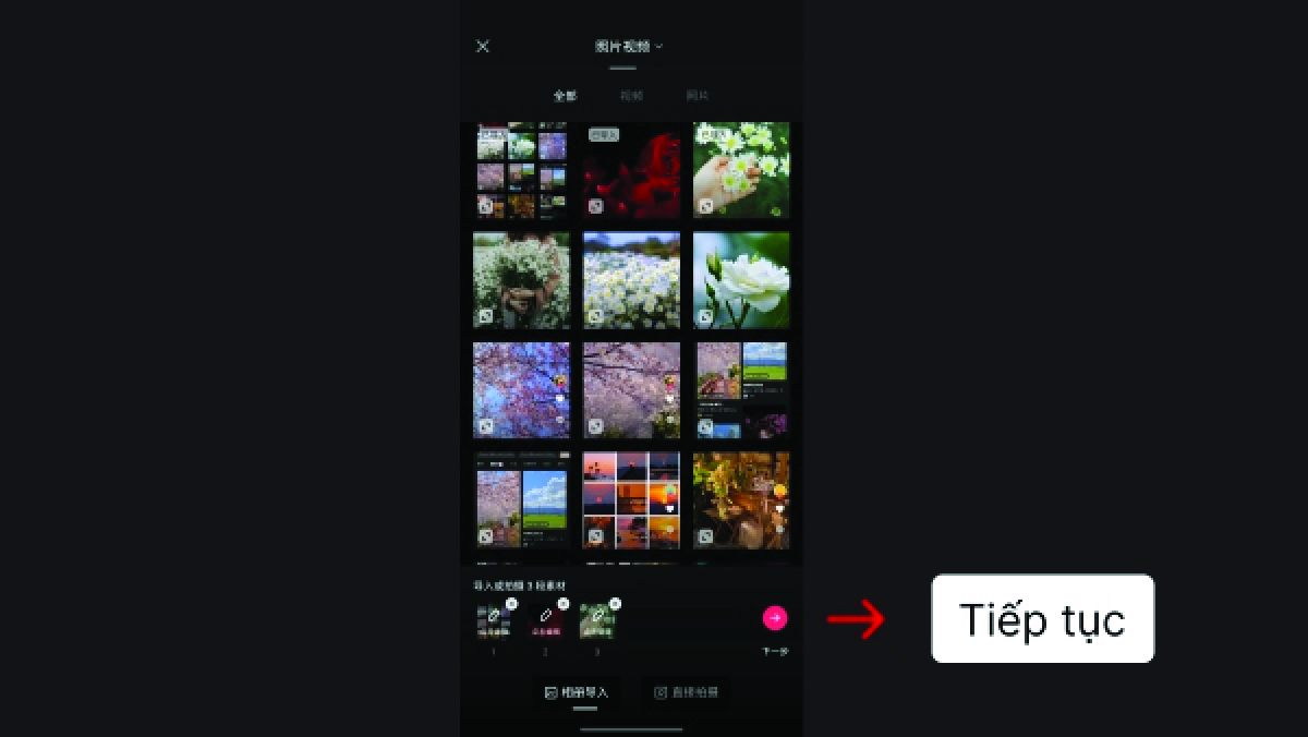 Bạn chọn vào biểu tượng hình mũi tên