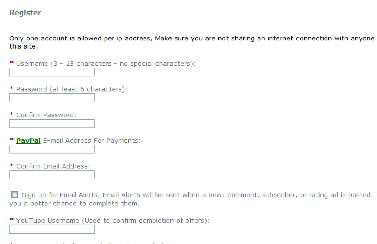 đăng ký kiếm tiền với Paid2Youtube - 2