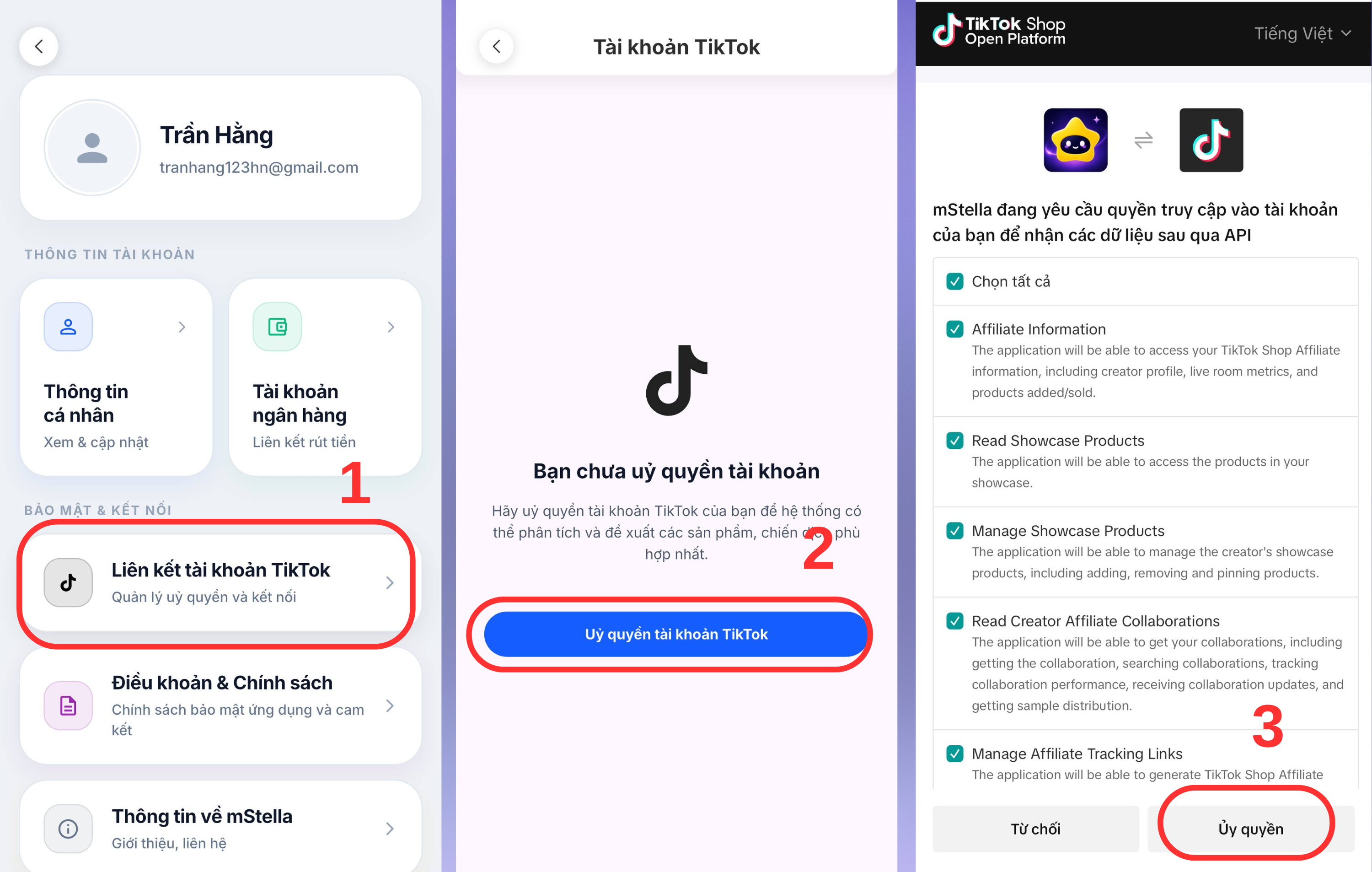 C&aacute;ch li&ecirc;n kết t&agrave;i khoản mStella với tiktok