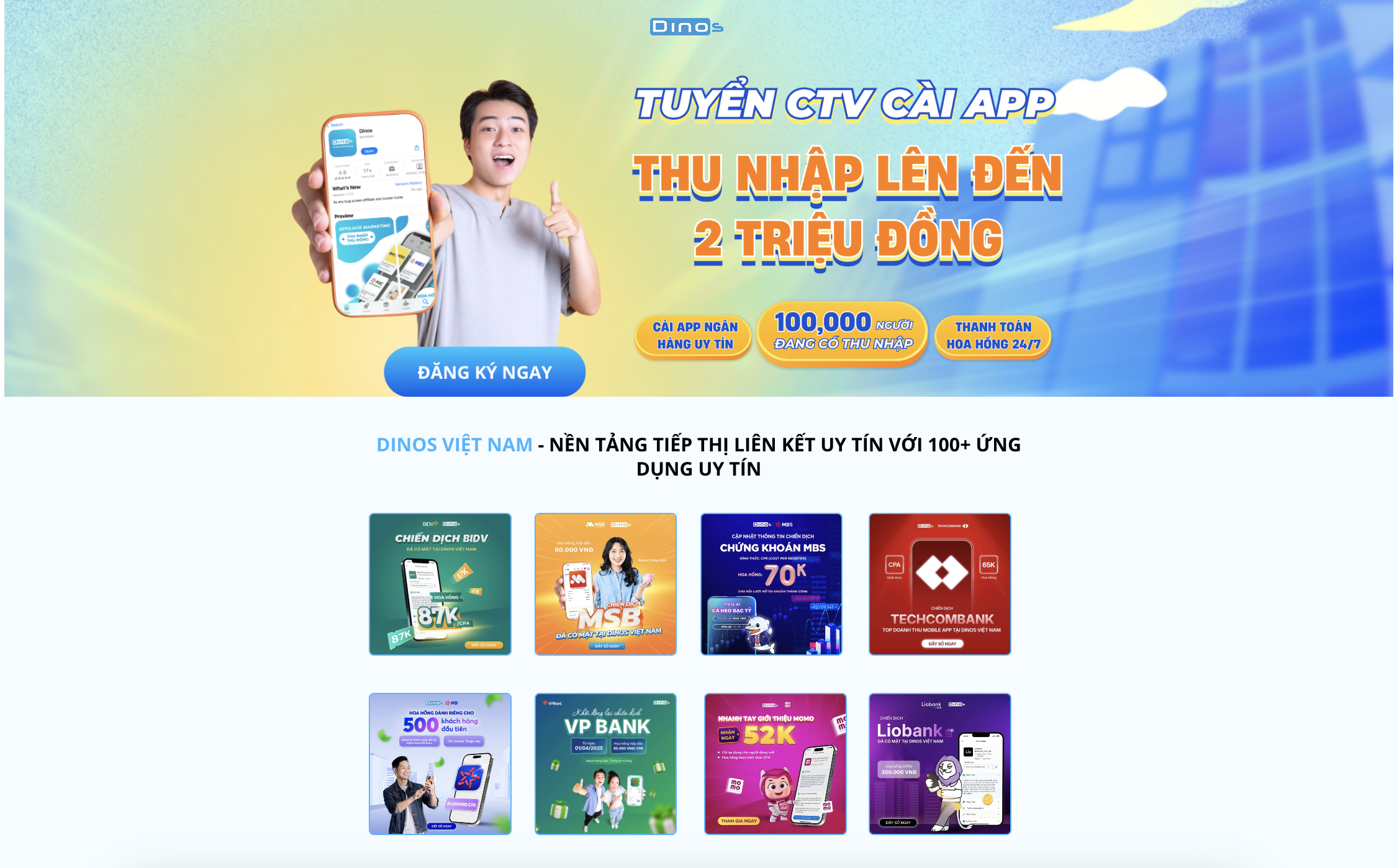 Dinos tuyển cộng tác viên cài App