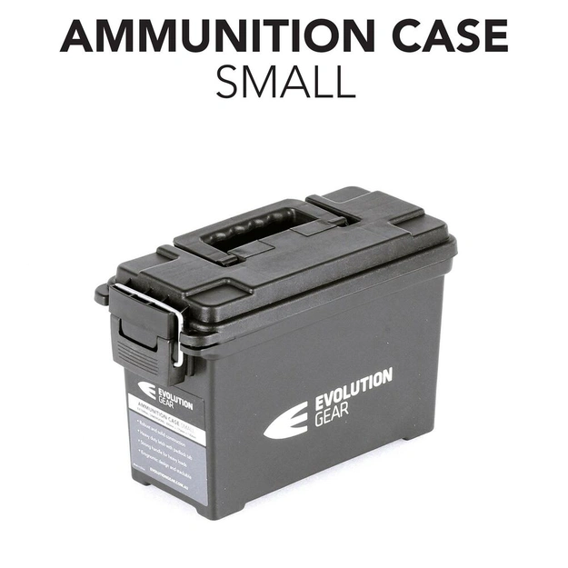 Evolution Gear Small Ammunition Case Weatherproof Ammo Box / Dry Box - Black image 1