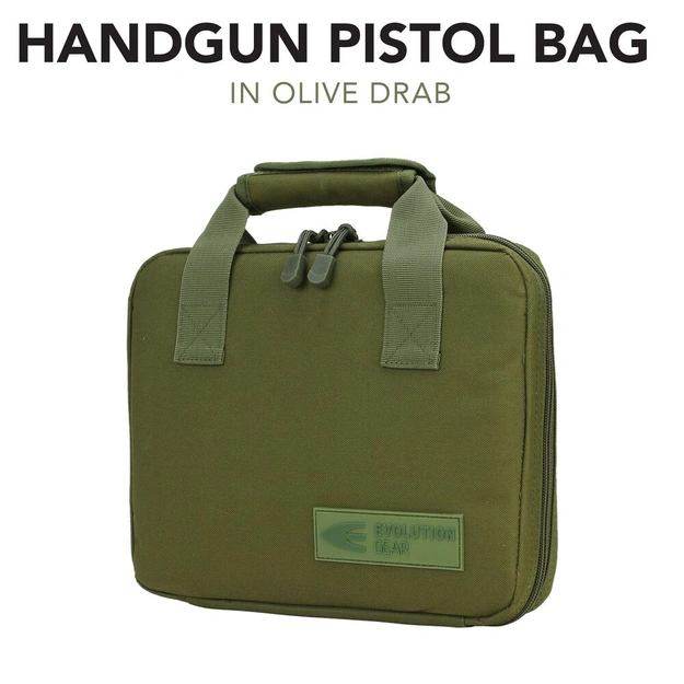 Evolution Gear Handgun Pistol Bag Soft Case with 5 Magazine Slots - Olive Drab image 1
