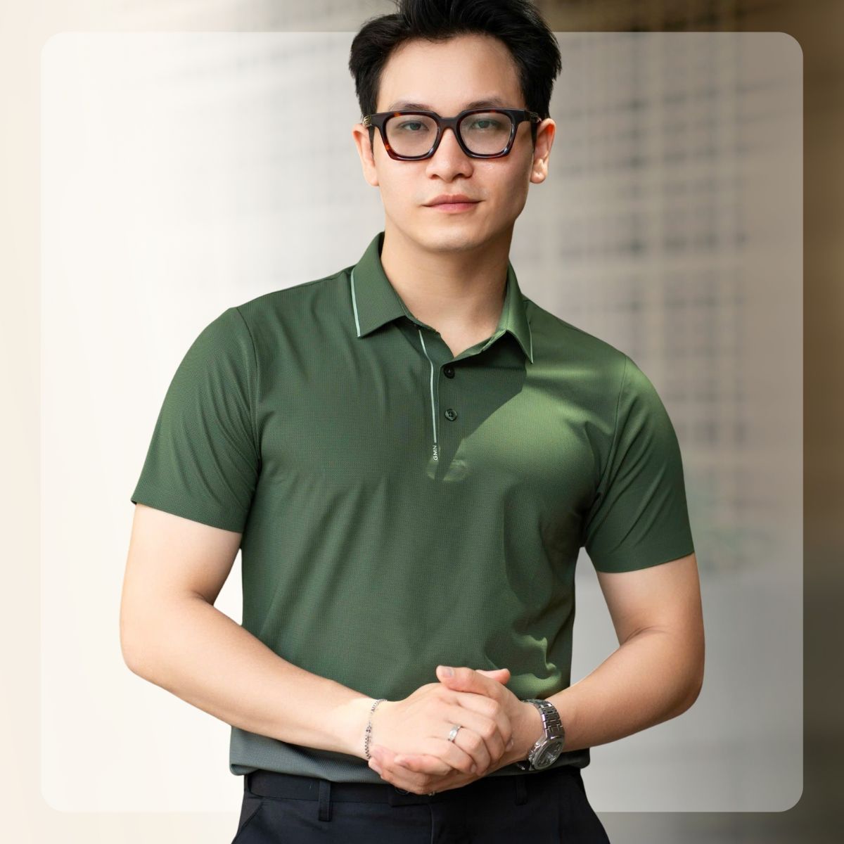 Áo Edge Polo Lightcool⁺ mát mẻ, co giãn, kháng khuẩn - Rêu