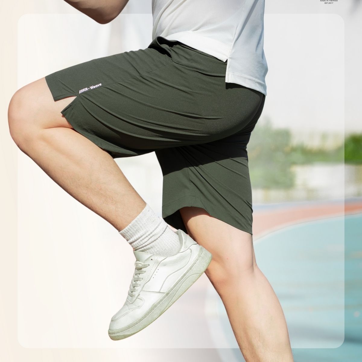 Quần Air Shorts basic với đai chun tiện lợi, co giãn thoải mái - Rêu