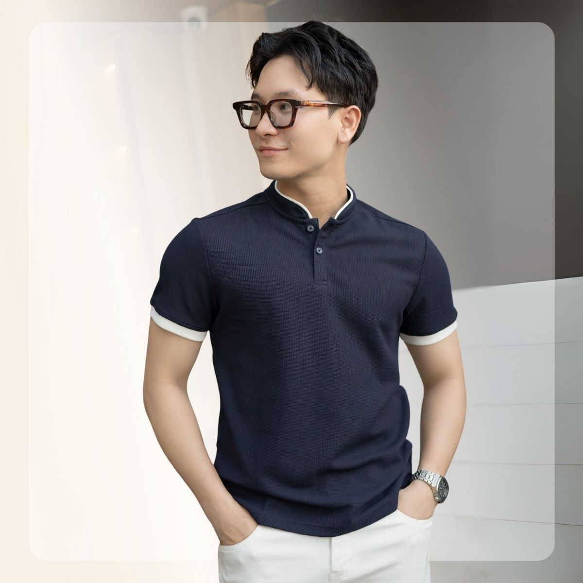 Áo polo nam S25 PILLAR POLO - Xanh Navy