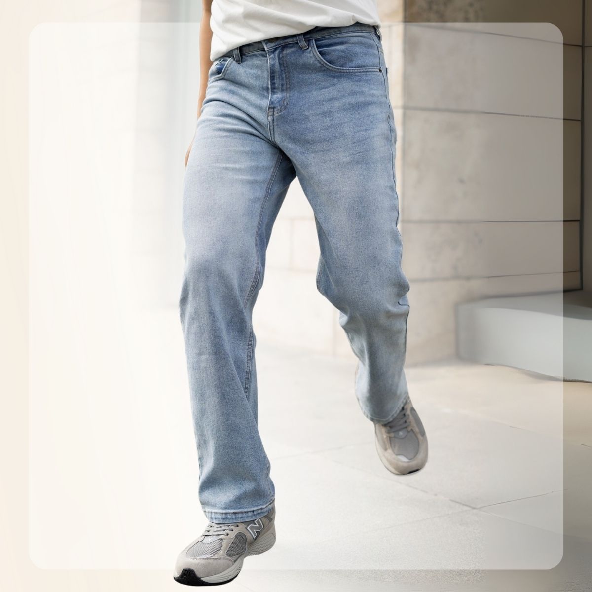 Quần Loose New Jeans ống suông, thoải mái - Light Blue