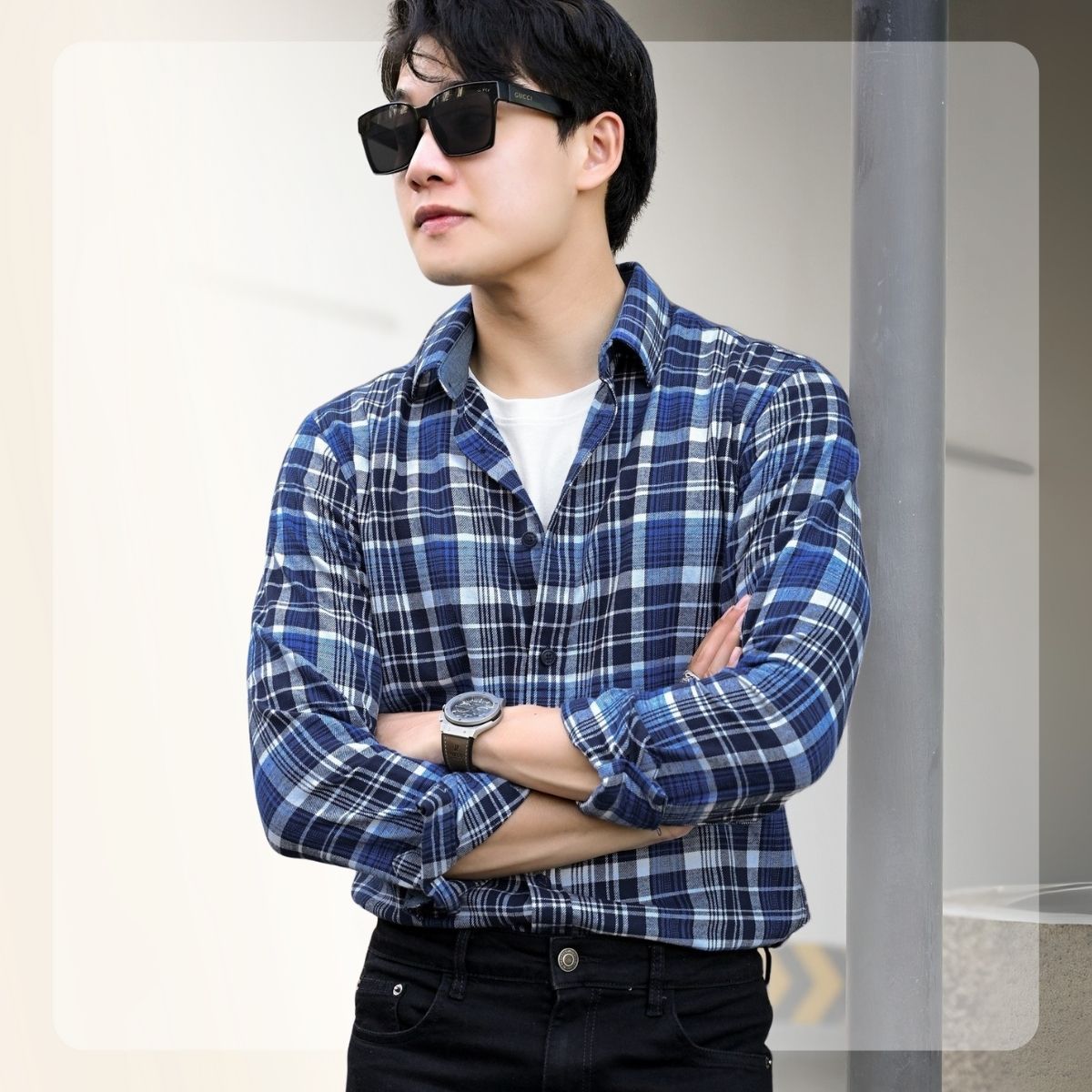 Sơ mi F23 FLANNEL OVERSHIRT - XANH DƯƠNG