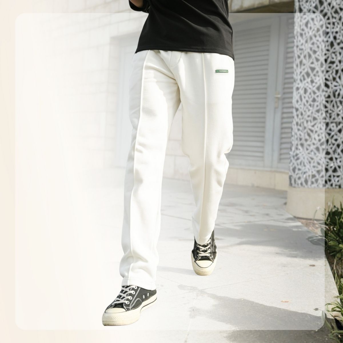 Quần nỉ dài form loose  H24 LOOSE SWEATPANTS - TRẮNG