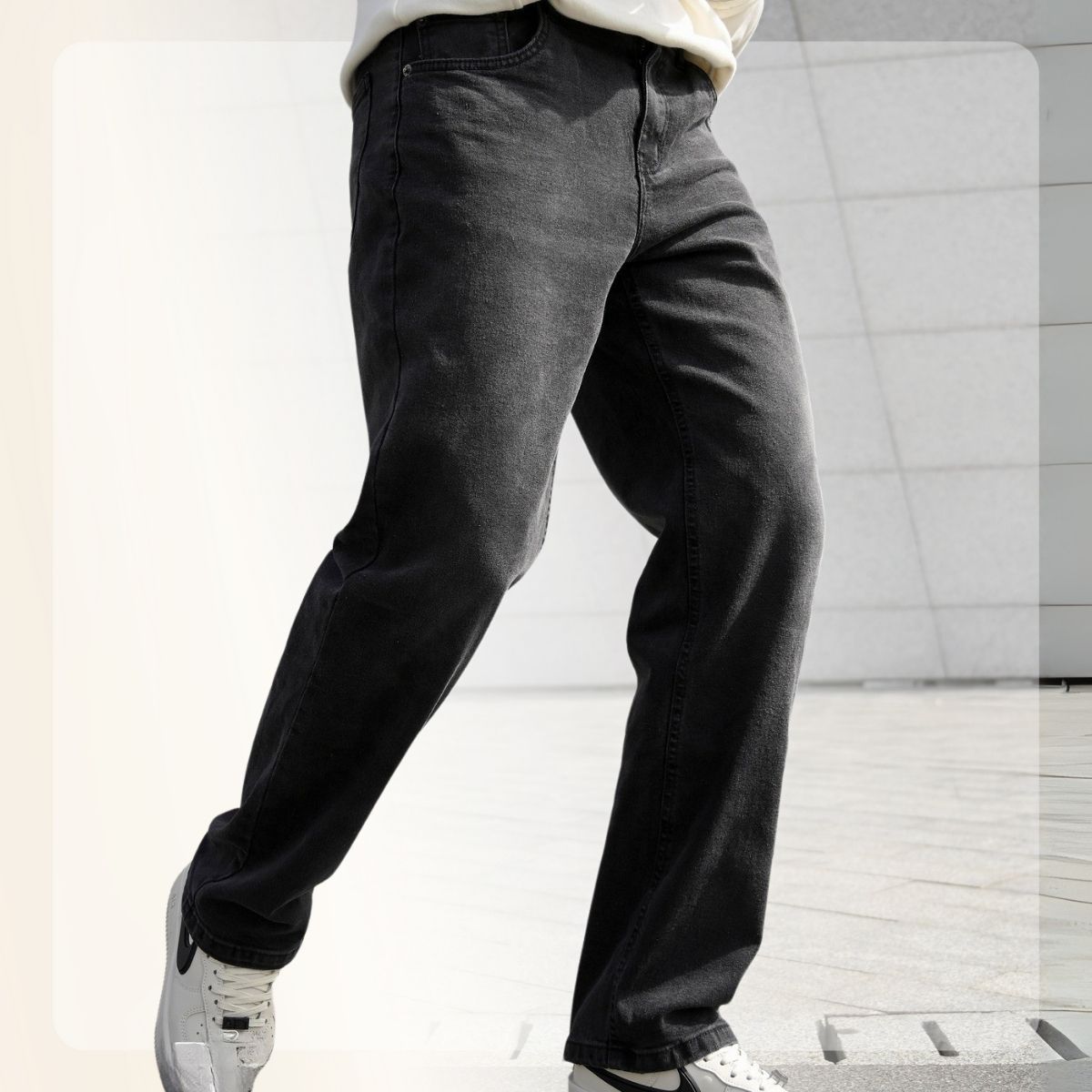 Quần Jeans ống đứng S24 Loose New Jeans  - XÁM ĐẬM