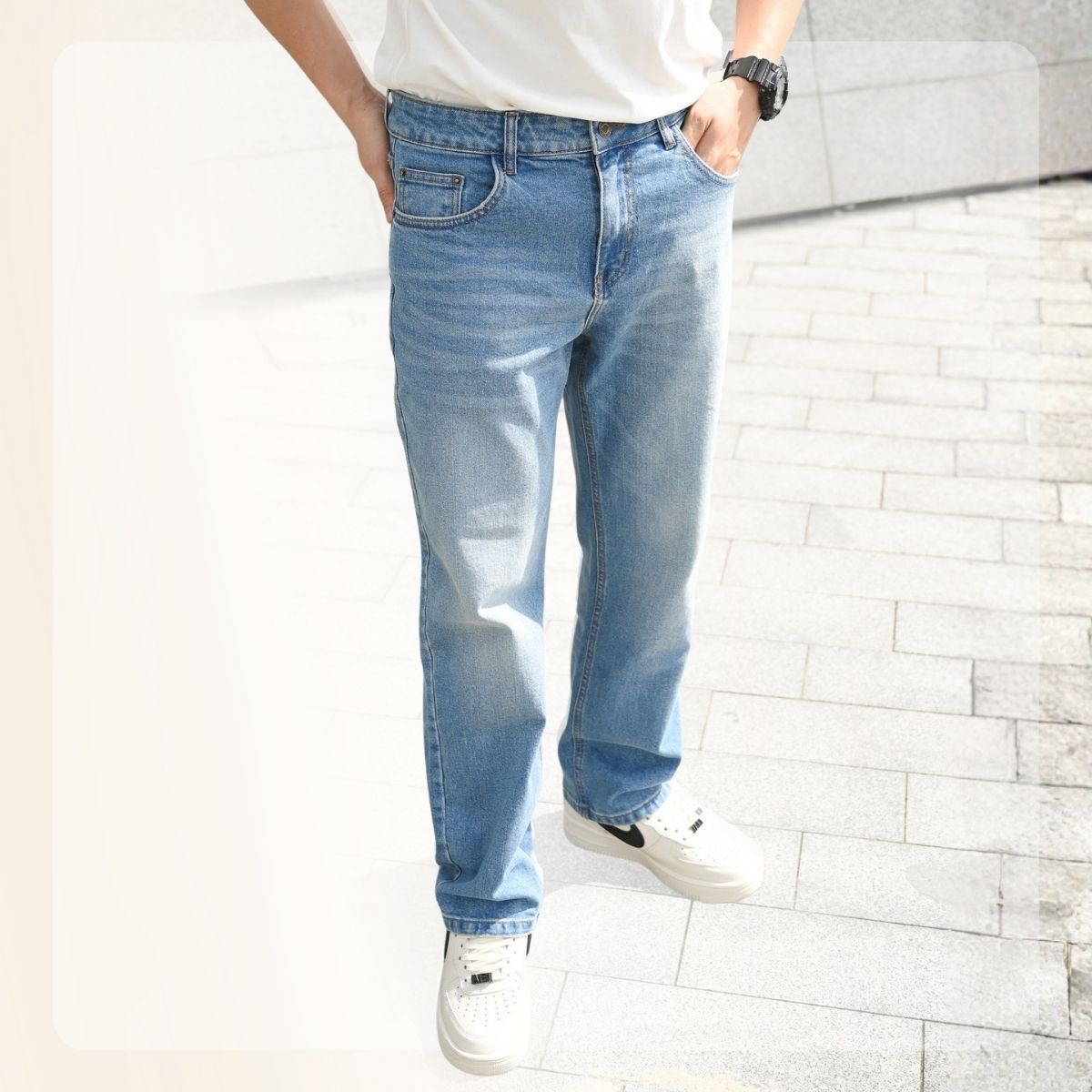 Quần Jeans ống đứng S24 Loose New Jeans - XAM ĐẬM