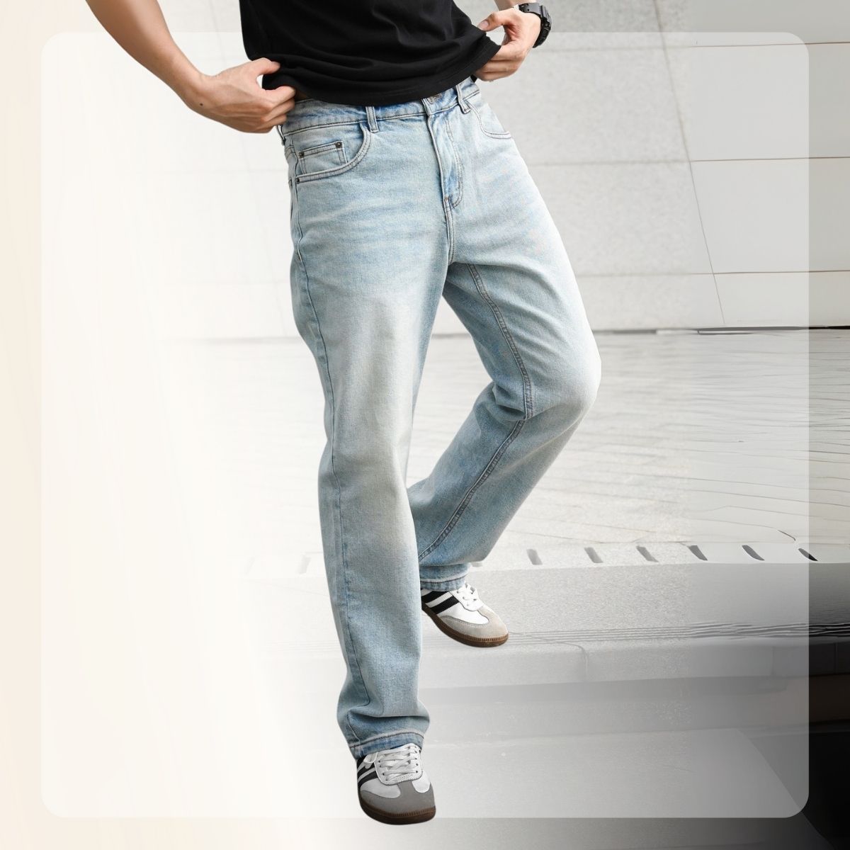Quần Jeans ống đứng S24 Loose New Jeans - XANH NHẠT