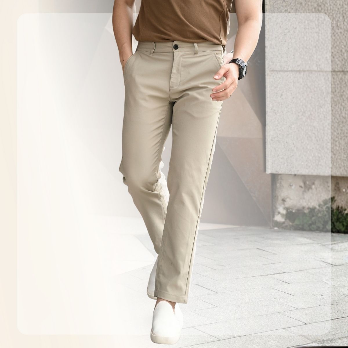 Quần vải kaki form ôm, ống đứng G24 Slim Kaki Pants  - BE