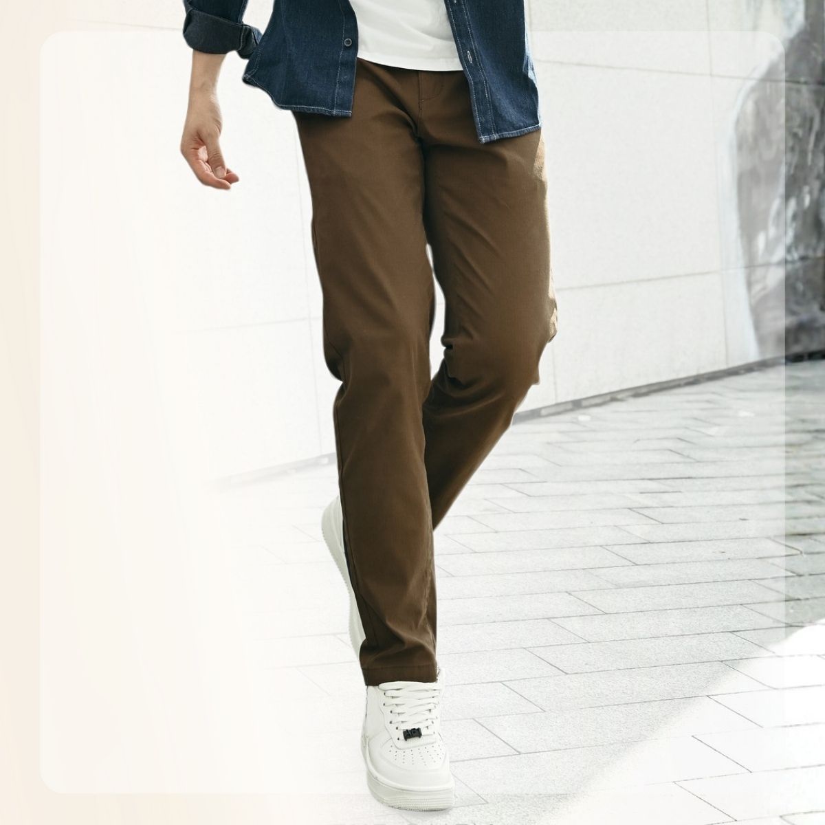 Quần vải kaki form ôm, ống đứng G24 Slim Kaki Pants   - Nâu