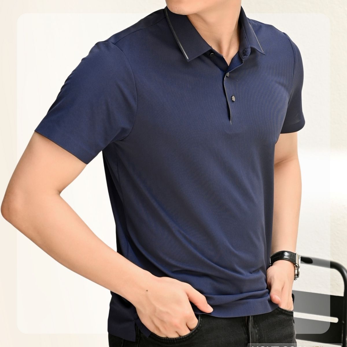 Áo Polo nam Light Cool Fran form slimfit - NAVY