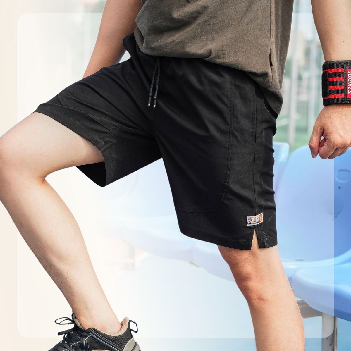 Quần shorts gió WALK DRY SHORTS thoáng mát mùa hè - ĐEN