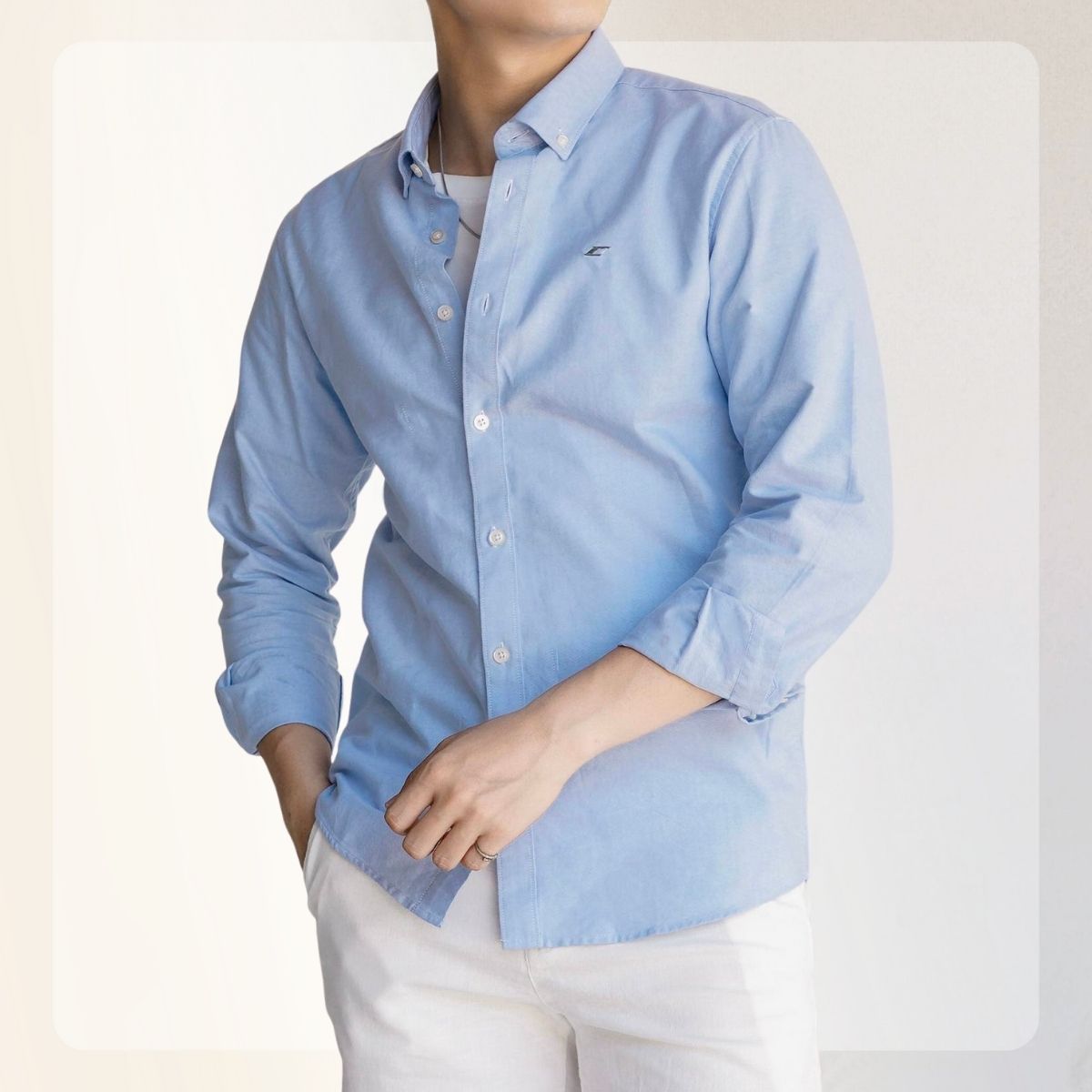 ÁO SƠ MI NAM S24 OXFORD SHIRT FORM SLIMFIT  - XANH