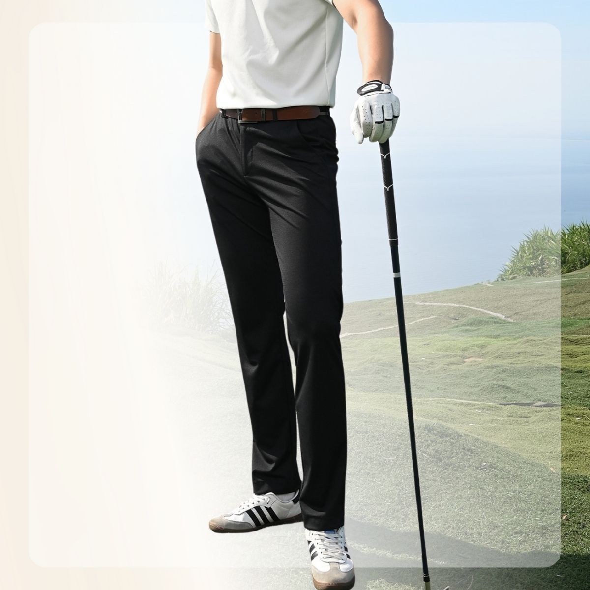 Quần Âu nam Light Cool Trouser nhẹ mát chống nhăn siêu co giãn - ĐEN SỌC