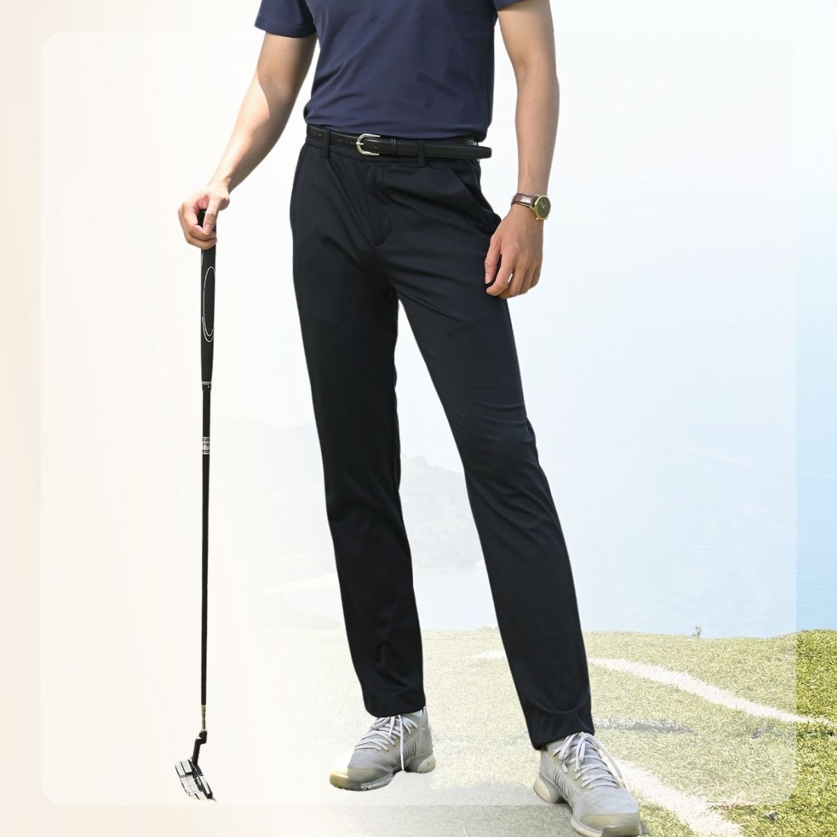 Quần Âu nam Light Cool Trouser nhẹ mát chống nhăn siêu co giãn - TÍM THAN
