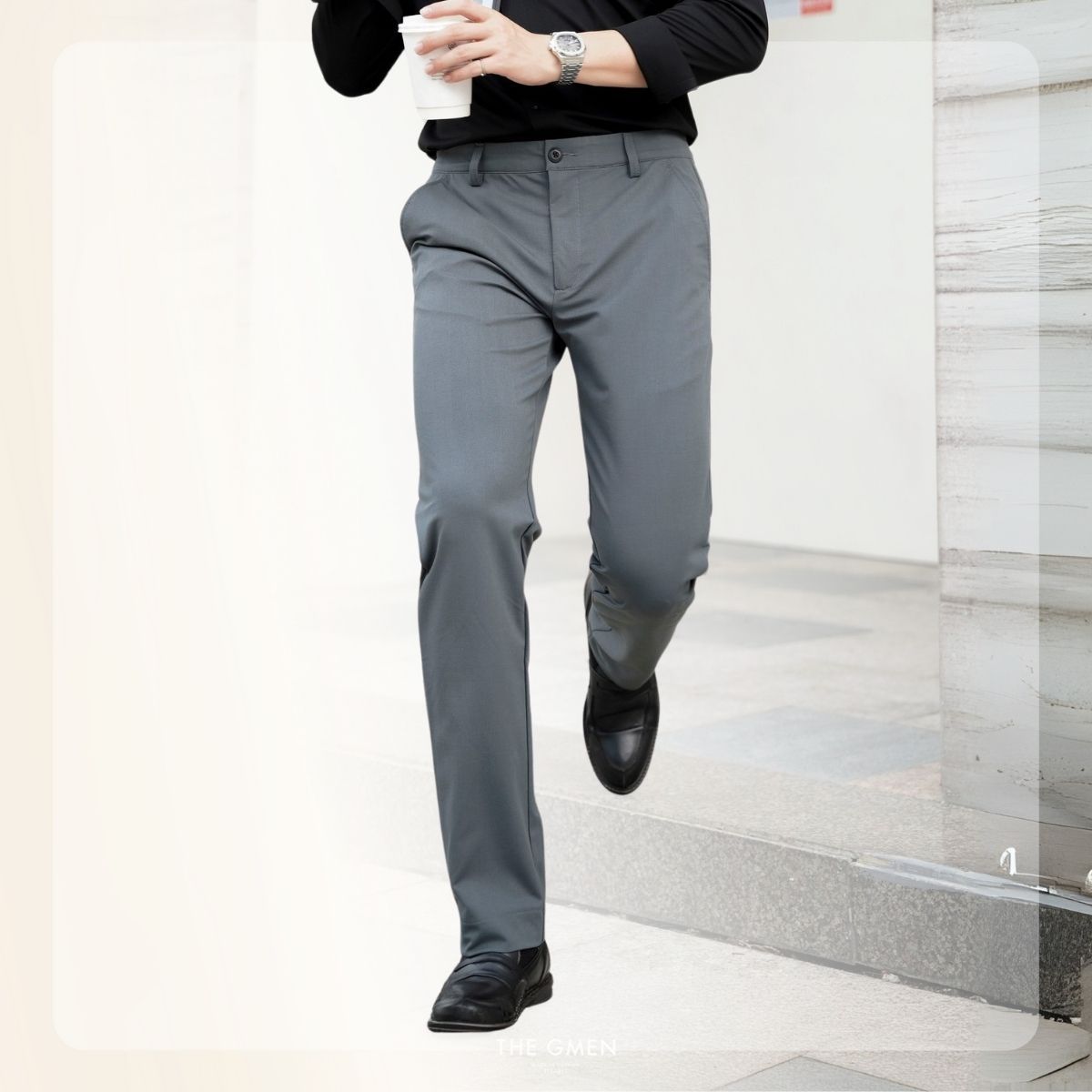 Quần Âu nam Light Cool Trouser nhẹ mát chống nhăn siêu co giãn - XÁM XANH