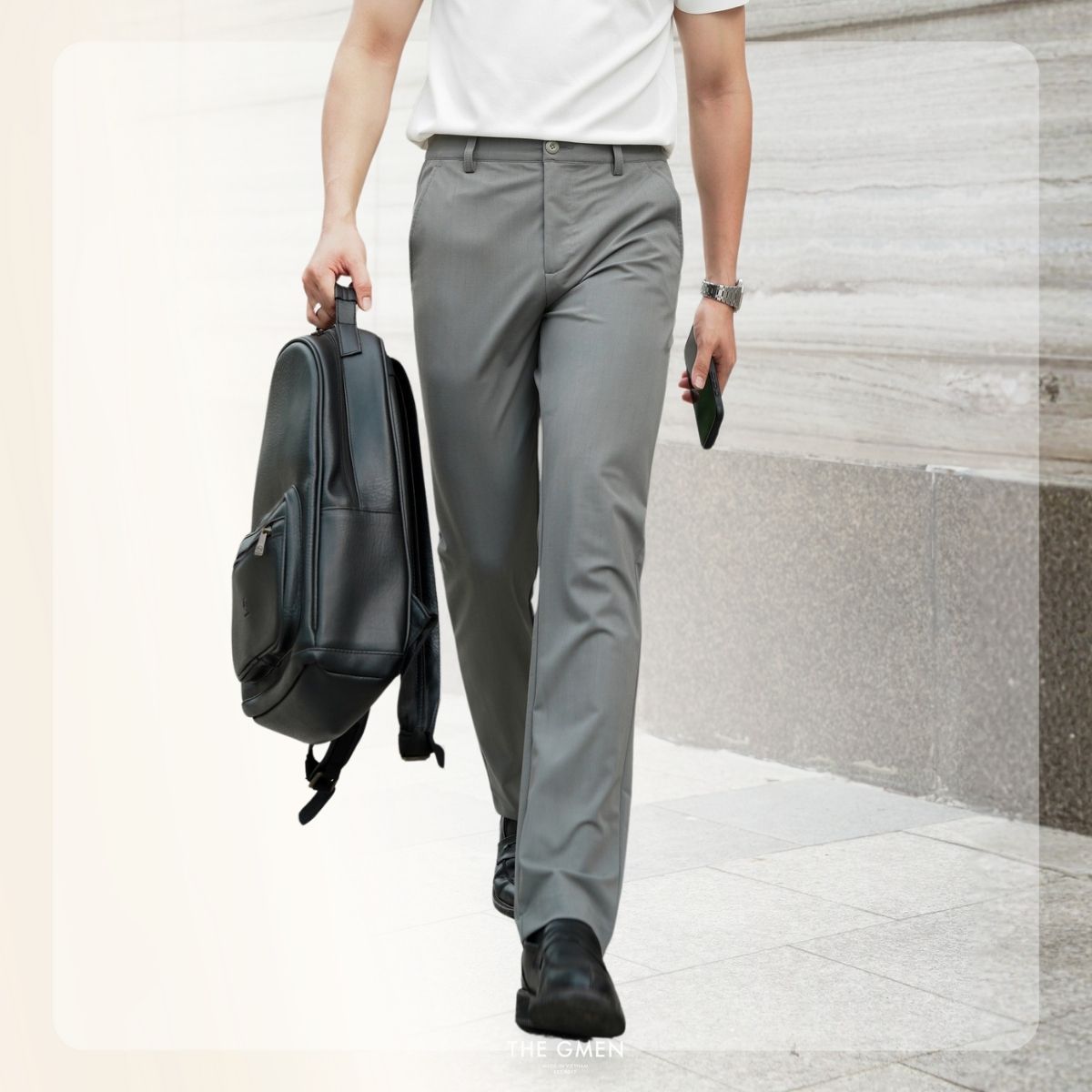 Quần Âu nam Light Cool Trouser nhẹ mát chống nhăn siêu co giãn - XÁM
