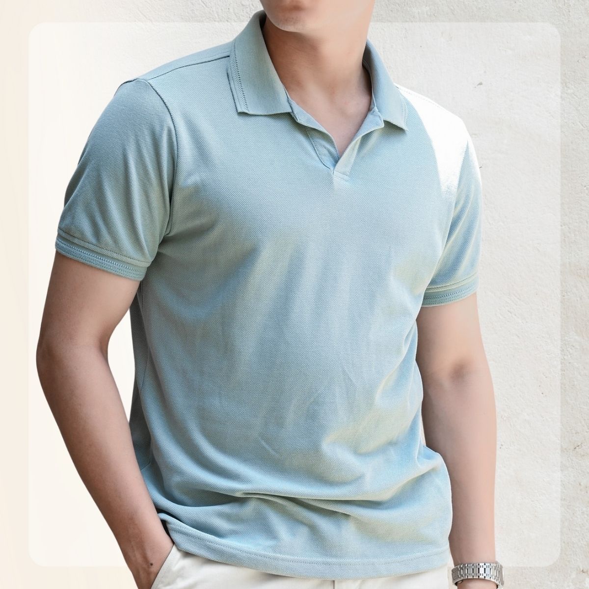 ÁO POLO NAM CỔ V VEE POLO - XÁM