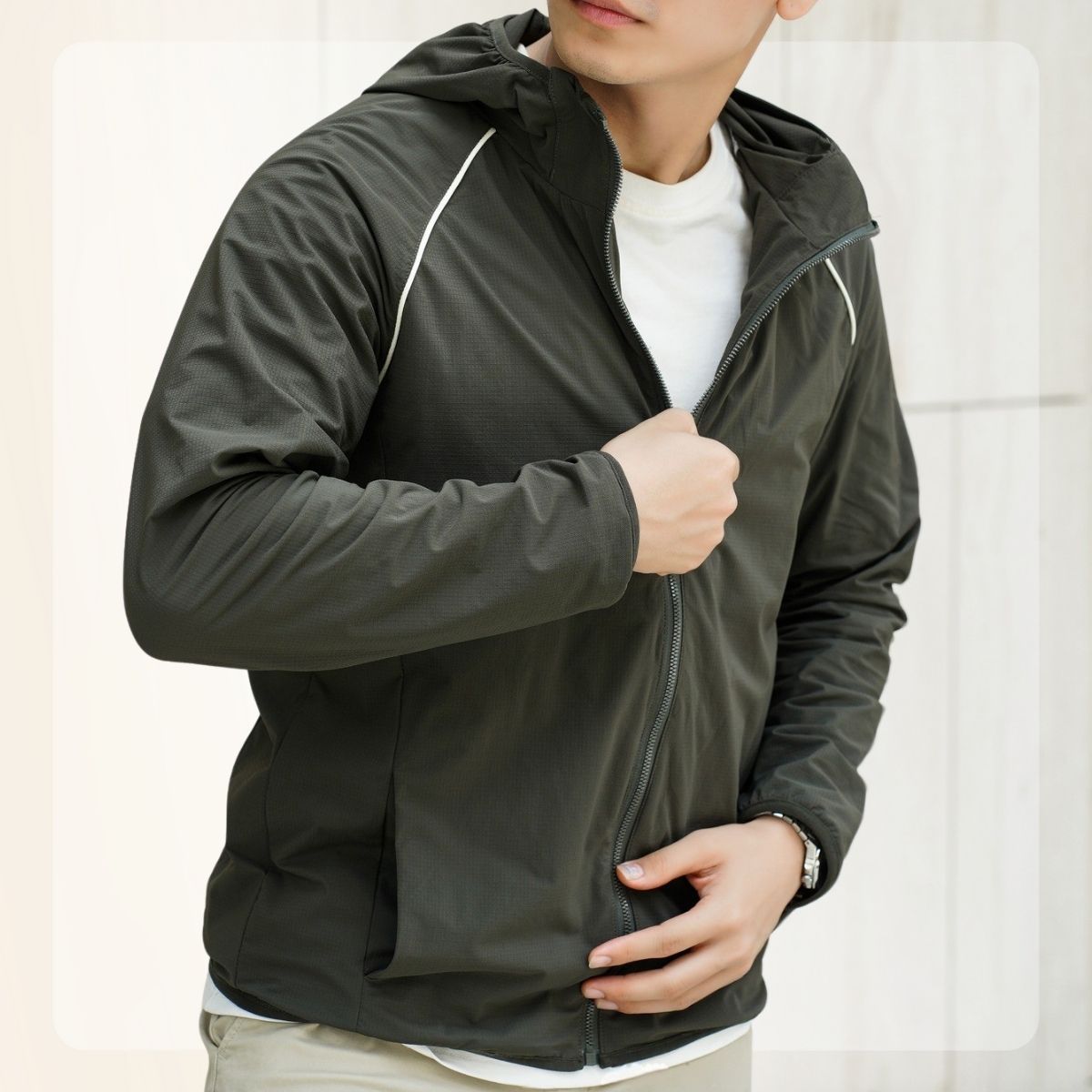 Áo khoác gió F24 R-Light Jacket chống nước form dáng basic, siêu nhẹ  -  RÊU