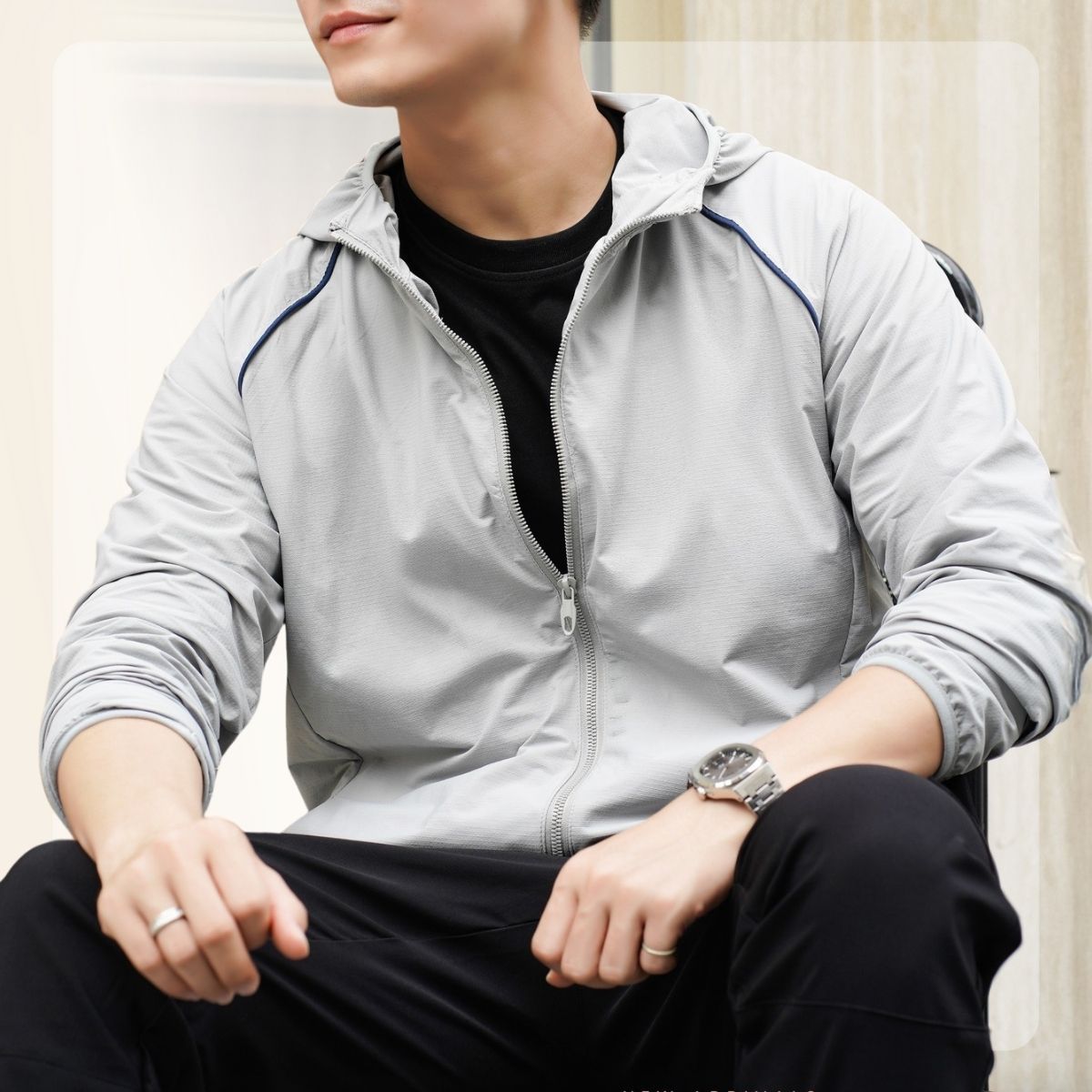 Áo khoác gió F24 R-Light Jacket chống nước form dáng basic, siêu nhẹ - XÁM